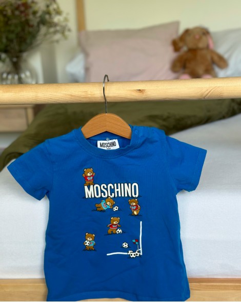 Triko dětské Moschino modré s medvídky